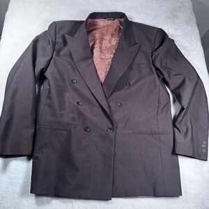 Falcone Jacket Mens 44 Long Brown Double Breasted Blazer Suit‎ Coat Made USA